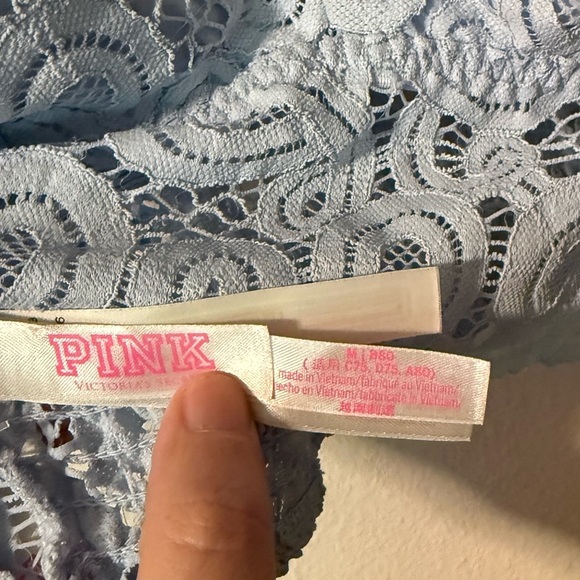 PINK Victoria's Secret Soft Blue Lace Bralette - Picture 3 of 4